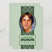 17th誕生日パーティーの招待写真+名前 招待状 (正面/裏面)