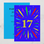 17th誕生日パーティーの招待状の爆発 招待状 (正面/裏面)