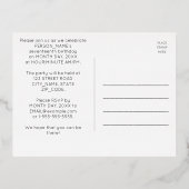 17th誕生日パーティー~アールデコスタイル"17" +名前 箔招待状ポストカード (裏面)