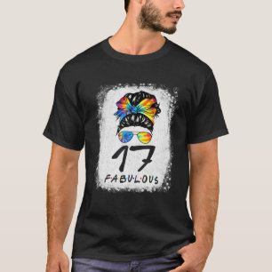 17th誕生日素晴らしい女の子絞り染めメッシーバン17Y Tシャツ