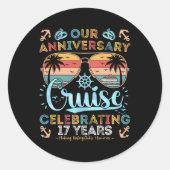 17th Anniversary Cruise Celebrating 17 Years Coupl ラウンドシール (正面)