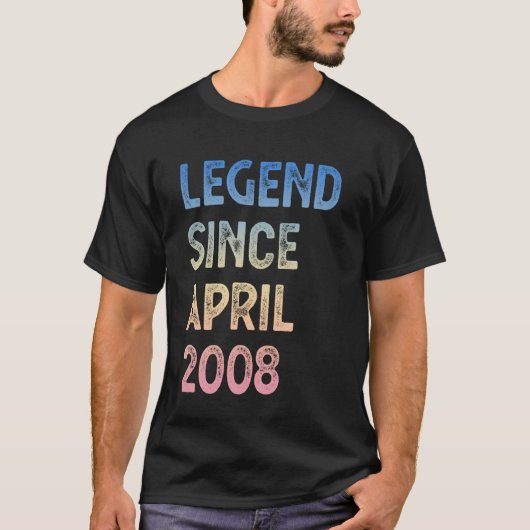 17th Birthday Boys Girls Legend Since April 2008 Tシャツ (正面)