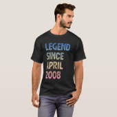 17th Birthday Boys Girls Legend Since April 2008 Tシャツ (正面フル)