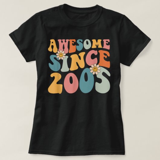 17th Birthday Gifts Awesome Since 2005 17 Years Ol Tシャツ (デザイン正面)