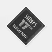 17th Birthday Party:アールデコスタイル+名前をカスタムする スタンダードランチョンナプキン (角)