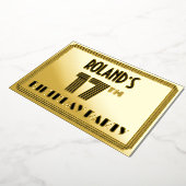 17th Birthday Party —アールデコスタイル「17」 & Name 箔招待状 (回転した状態)