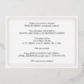 17th Birthday Party:アールデコ「17」と名前 箔招待状 (裏面)