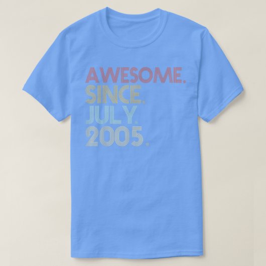 17th Birthday Party 17 Years Old Awesome Since Jul Tシャツ (デザイン正面)