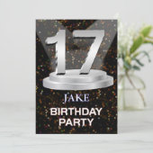 17th Birthday Party Invitation名前の追加 招待状 (スタンド正面)