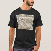 17TH CENTURY ANTIQUE WORLD MAP HISTORY GEOGRAPHY E Tシャツ (正面)