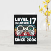 17yr Bday Son Boy Funny Gamer 17th 17 Year Old Bir カード (黄色い花)