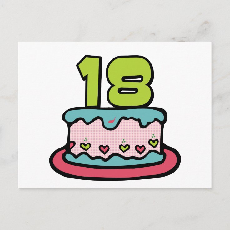 18歳のお誕生日ケーキ ポストカード Zazzle Co Jp