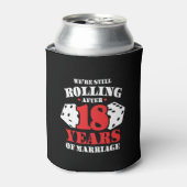 18おもしろい周年記念結婚したカップル18年 缶クーラー (缶正面)