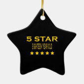 18おもしろい誕生日5つ星18 セラミックオーナメント (裏面)