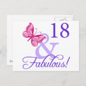 18と素晴らしい誕生日 ポストカード (正面/裏面)