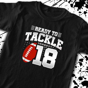 18に取り組む準備ができて – キッズサッカープレーヤー誕生日 Tシャツ