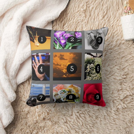 18のイメージとあなた自身の写真のコラージュを作成して下さい クッション (ブランケット)