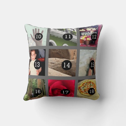 18のイメージとあなた自身の写真のコラージュを作成して下さい クッション (裏面)