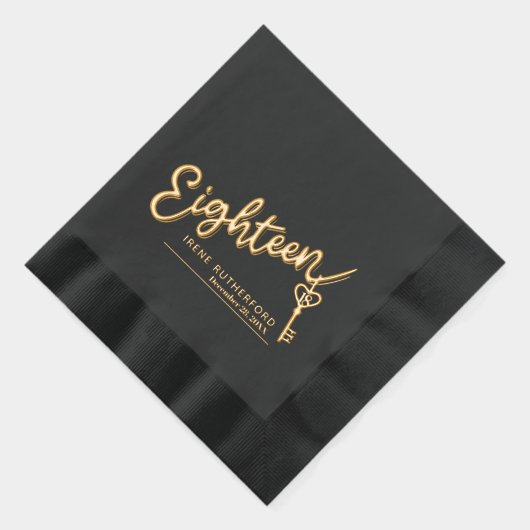 18のスクリプトと鍵文字名前をカスタムする日 箔ナプキン (右)
