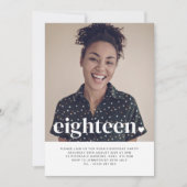 18のハートフォト誕生日招待状 招待状 (正面)