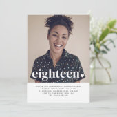 18のハートフォト誕生日招待状 招待状 (スタンド正面)