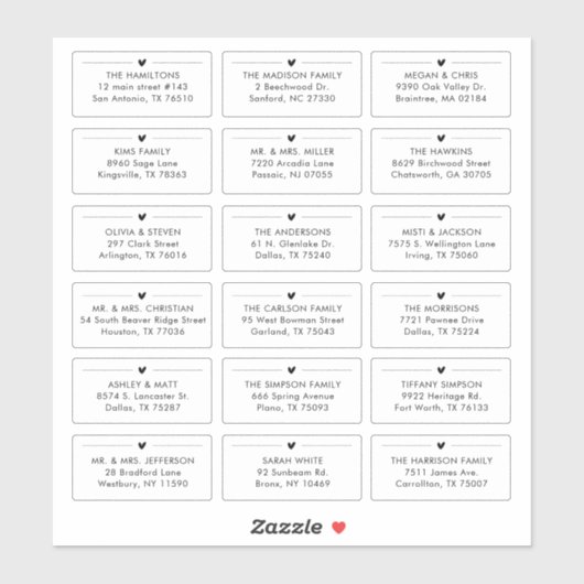 18のモダン受信者の個人の住所 シール (シート)