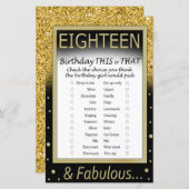 18の誕生日このゲームまたはゲーム (正面/裏面)