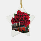 18の車輪およびダース匹のバラ セラミックオーナメント (右)