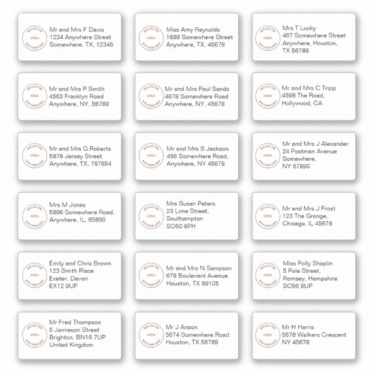 18の違う受信者の名前がブランドロゴに対応 シール (正面)