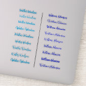 (18の青いセット)透明な名シンプルステッカー シール