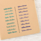 (18の青いセット)透明な名シンプルステッカー シール