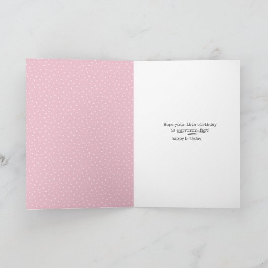 18よくはしゃぐ歳の誕生日のタビー猫 カード (内部)