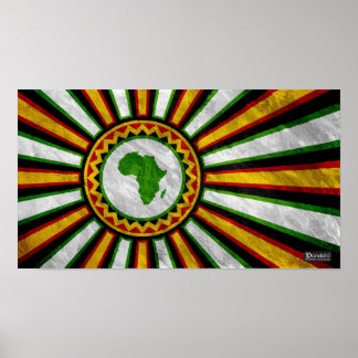 18インチx 10インチAfrica Rising 絵画 Banner ポスター