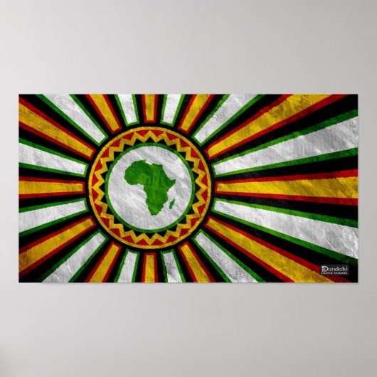 18インチx 10インチAfrica Rising 絵画 Banner ポスター (正面)