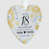 18エレガント周年記念ア結婚クリル オーナメント (正面)