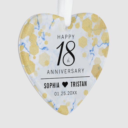 18エレガント周年記念ア結婚クリル オーナメント (正面)