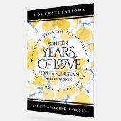 18エレガント周年記念結婚会 アクリルサイン (傾斜)