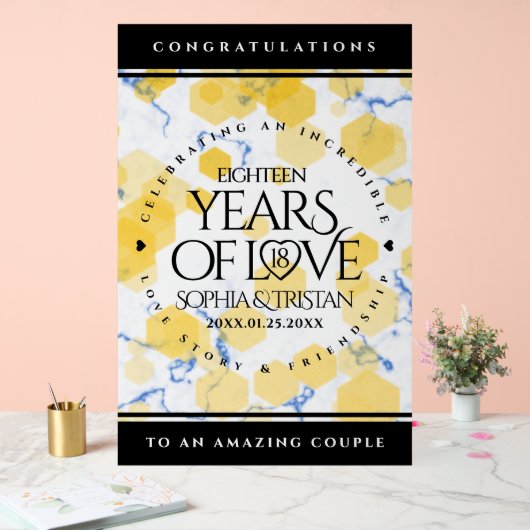 18エレガント周年記念結婚会 アクリルサイン (ウェディング)