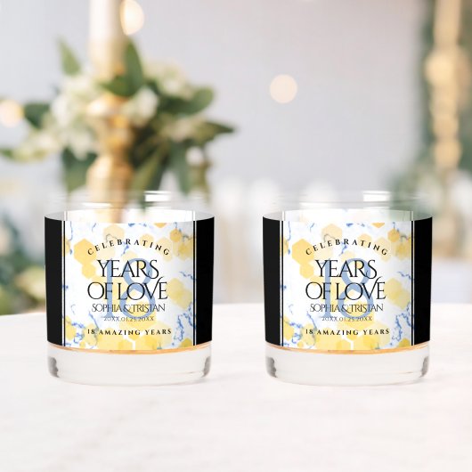 18エレガント周年記念結婚会 ウイスキーグラス (インサイチュ (ウェディング))