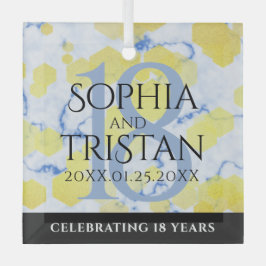 18エレガント周年記念結婚会 ガラスオーナメント