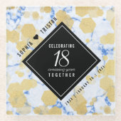 18エレガント周年記念結婚会 ガラスコースター (正面)