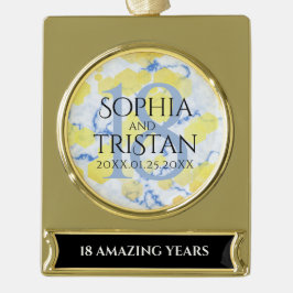 18エレガント周年記念結婚会 ゴールドプレートバナーオーナメント