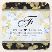 18エレガント周年記念結婚会 スクエアペーパーコースター (正面)