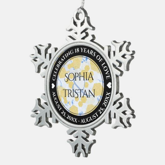 18エレガント周年記念結婚会 スノーフレークピューターオーナメント (右)