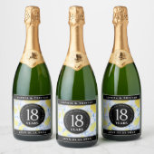18エレガント周年記念結婚会 スパークリングワインラベル (ボトル)
