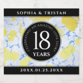 18エレガント周年記念結婚会 スパークリングワインラベル (シングルラベル)