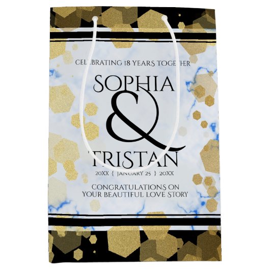 18エレガント周年記念結婚会 ミディアムペーパーバッグ (正面)