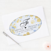 18エレガント周年記念結婚会 楕円形シール (封筒)