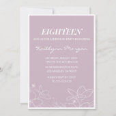 18エレガント歳の誕生日招待状モダンフローラ 招待状 (正面)