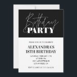 18エレガント歳の誕生日招待状誕生会 招待状<br><div class="desc">18エレガント歳の誕生日招待状誕生日パーティー白黒モダン</div>